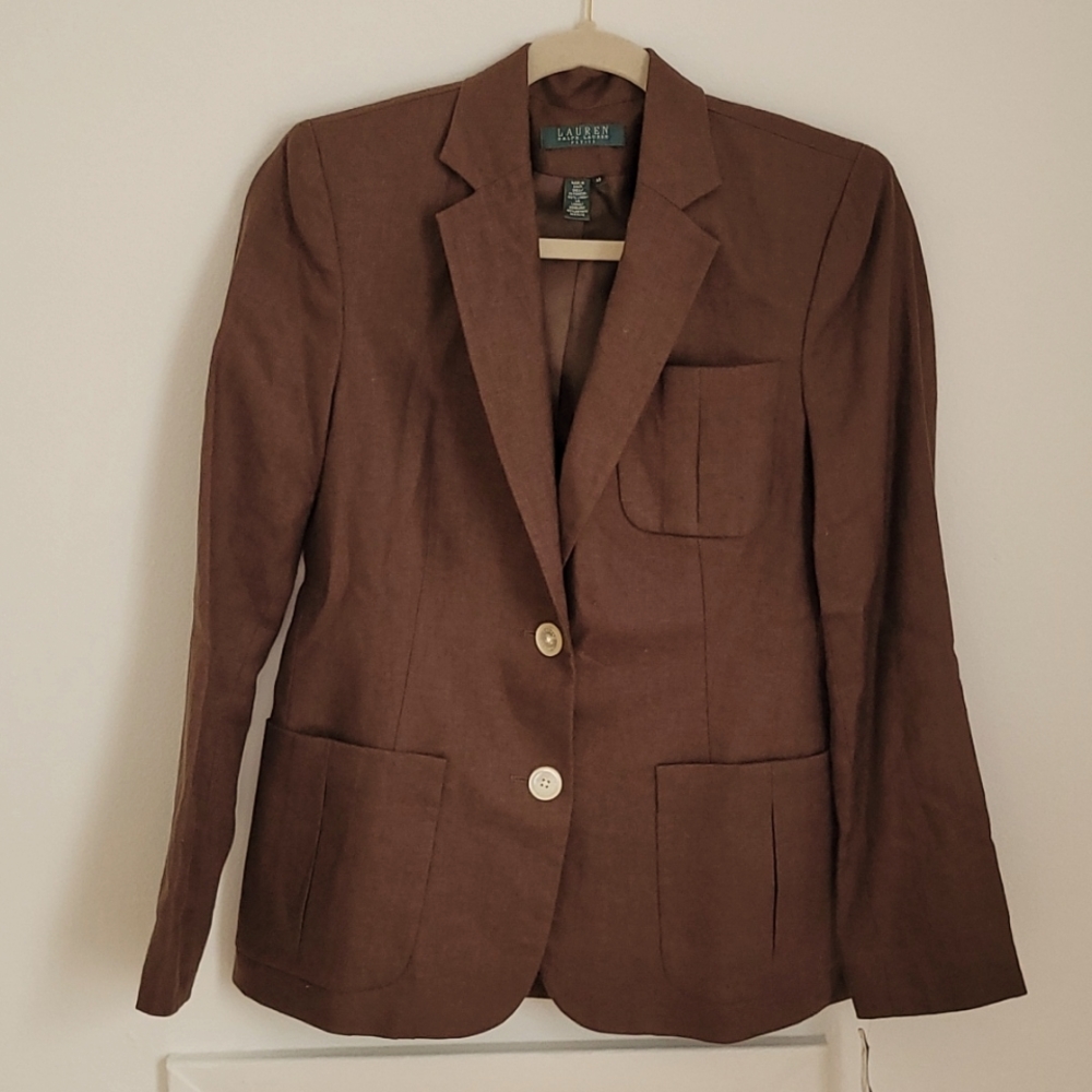 Ralph Lauren yummy chocolate linen blazer
